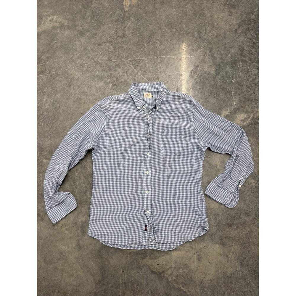 Faherty Shirt Men XL Blue Gingham Plaid Button Down Long Sleeve Casual Office
